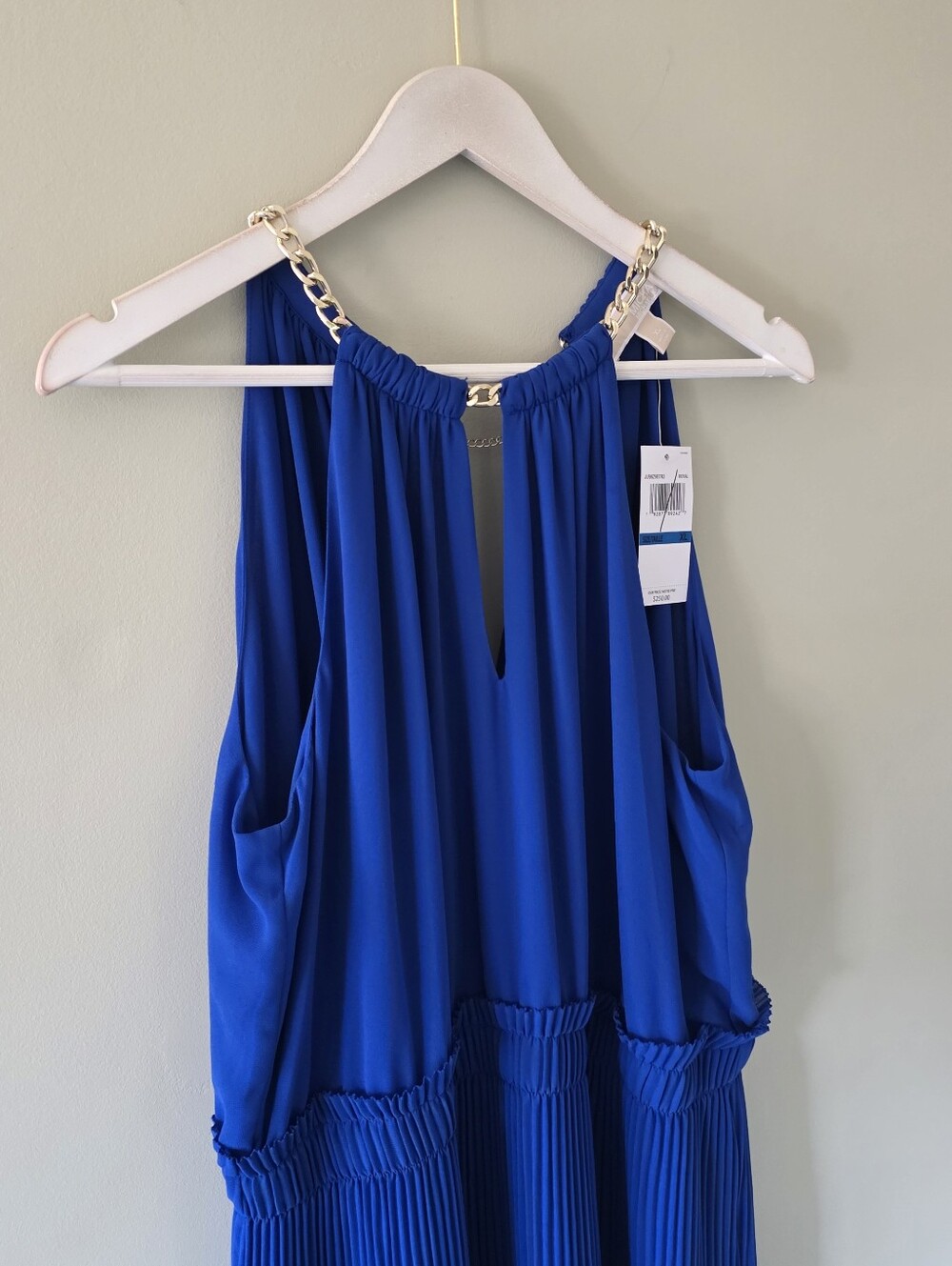 NWT MICHAEL Michael Kors XL Modern Luxury Royal Blue Party Cocktail Midi Dress - Picture 7 of 16